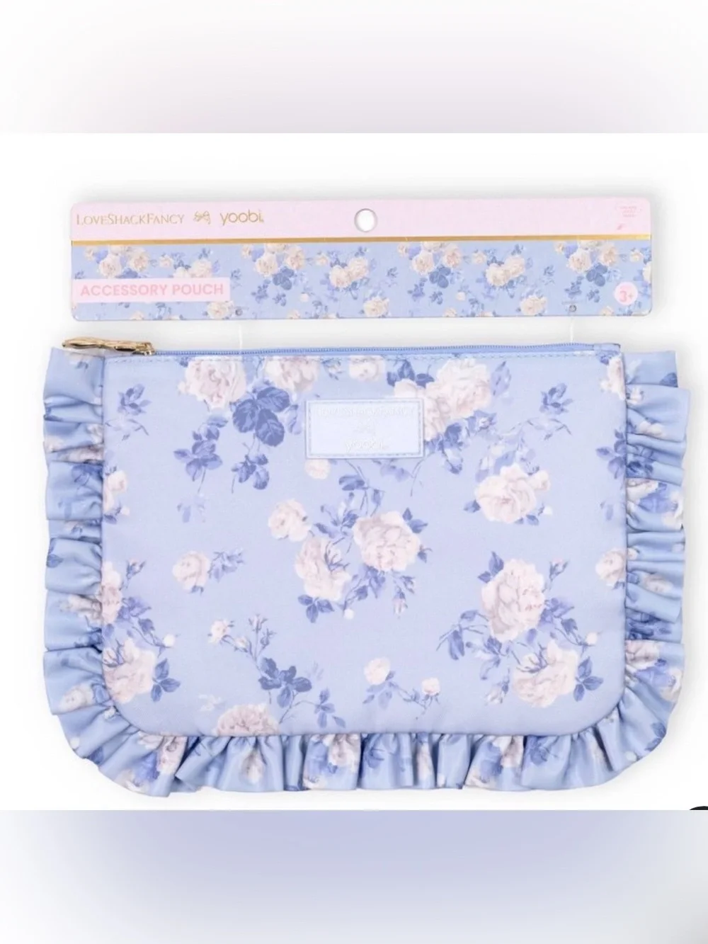 LoveShackFancy x Target Everblooming Rosettes Flat Zip Pouch with Ruffles